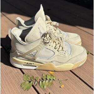 Nike Air Jordan 4 Retro OFF WHITE Sail CV9388-100 Size 8.5 Sneakers Shoes